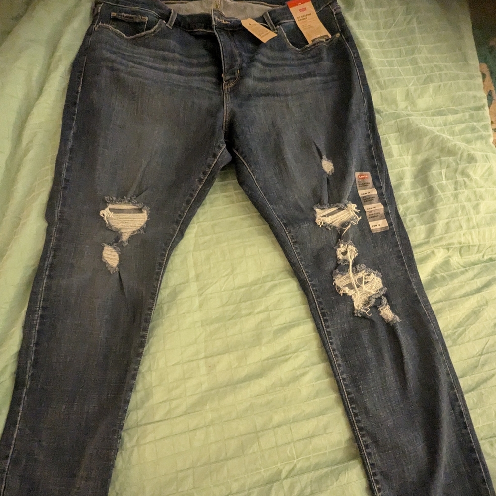 Levi's Distressed Blue Jeans~womens Plus Size 22w